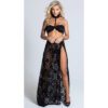 Black See Through Lace Skirt Lingerie Set