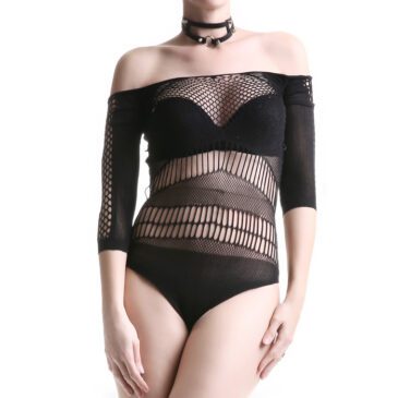 Stretch Gothic Fishnet Teddy Lingerie