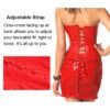 Faux Leather Vintage Club Party Corset Dress Red