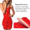 Faux Leather Vintage Club Party Corset Dress Red