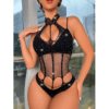 Bad Girl Stretch Mesh & Rhinestone Lingerie Teddy This sexy teddy lingerie is made from soft, stretch fishnet fabric with shimmering rhinestones