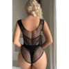 Elegant Stretch Mesh & Rhinestone Teddy Lingerie