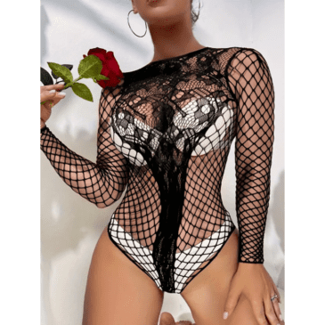 Erotic Mesh Transparent One Piece Lingerie Teddy