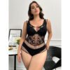 Plus Size Stretch Mesh Teddy Lingerie