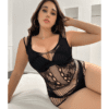 Plus Size Stretch Mesh Teddy Lingerie