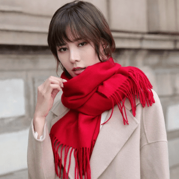 Fashion Unisex Imitation Cashmere Scarf Shawl Wrap Hijab - Red