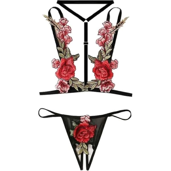 Bed of Roses Lace Lingerie Choker Set